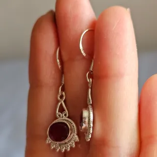 Pendientes Plata 925 con Rubí