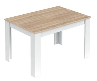Mesa de comedor madera y blanco