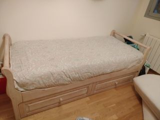 Letto matrimoniale in legno di pino massiccio da 1,90