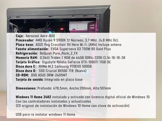 PC Gaming / Productividad Ryzen 9 5900X 64GB RAM