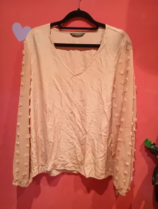 Blusa SHEIN manga larga pompón XL