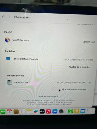 MacBook Air M3 Plata 13,6, 256 gb.