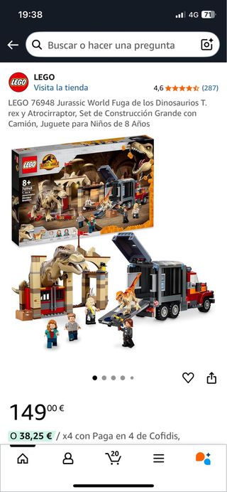 LEGO 76948 Jurassic World T. rex & Atrociraptor