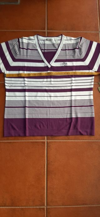 Jersey Punto Roma T. XXL Morado Rayas