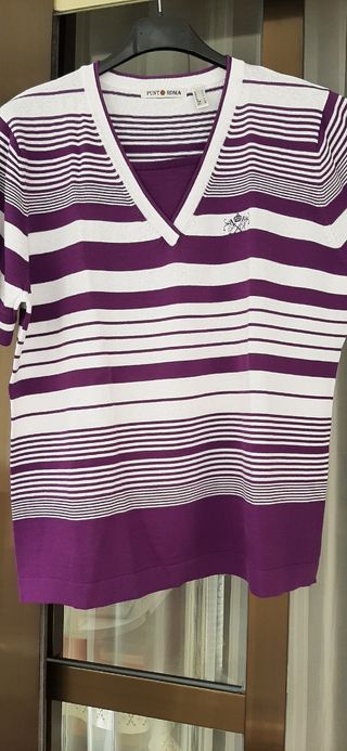 Jersey Punto Roma T. XXL Morado Rayas