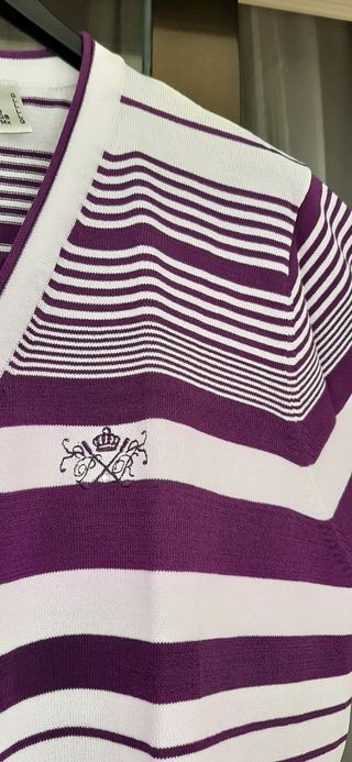 Jersey Punto Roma T. XXL Morado Rayas