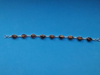 Pulsera de Ojo de Tigre en Plata Ley