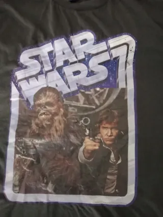 Camiseta Star Wars Talla M Gris.
