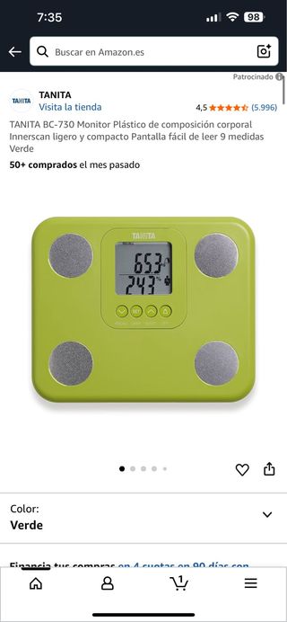 Balanza Tanita BC-730 Composición Corporal