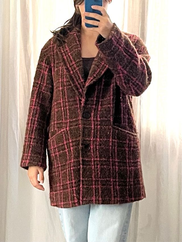 Cappotto Zara marrone e fucsia