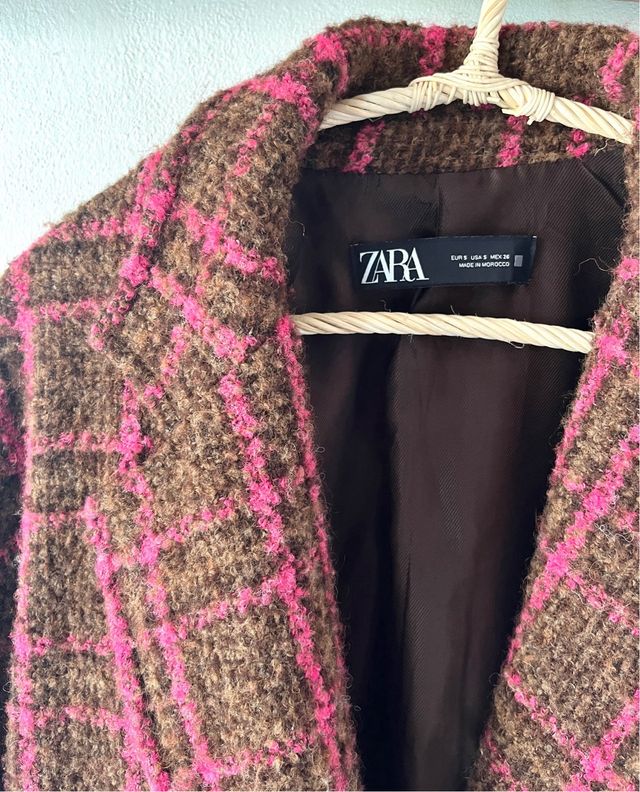Cappotto Zara marrone e fucsia