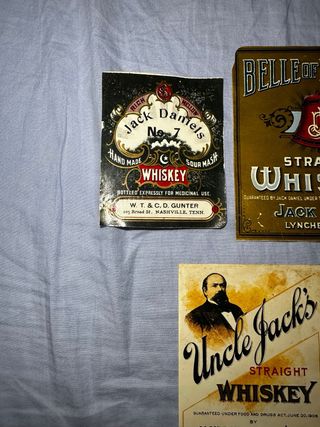 6 Etichette Vintage Jack Daniel's Whiskey