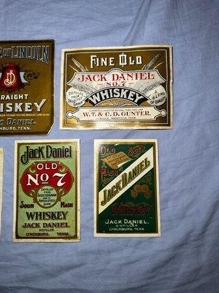 6 Etichette Vintage Jack Daniel's Whiskey