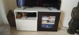 Pack Mesa de salón moderna madera y cristal