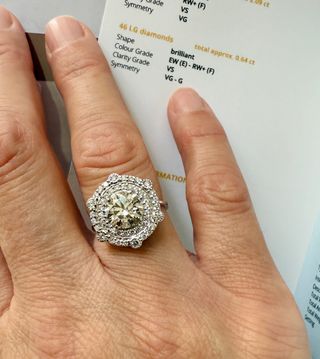 Anillo Oro 14K Diamantes 2.73 ct + HRD Certificado