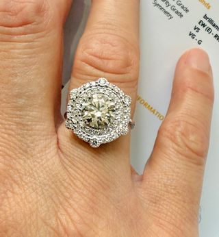 Anillo Oro 14K Diamantes 2.73 ct + HRD Certificado
