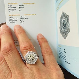 Anillo Oro 14K Diamantes 2.73 ct + HRD Certificado