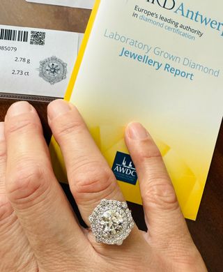 Anillo Oro 14K Diamantes 2.73 ct + HRD Certificado