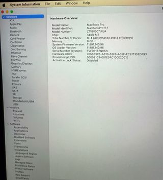 MacBook Pro 13 M1 (2020) - 8GB 256GB SSD Plateado