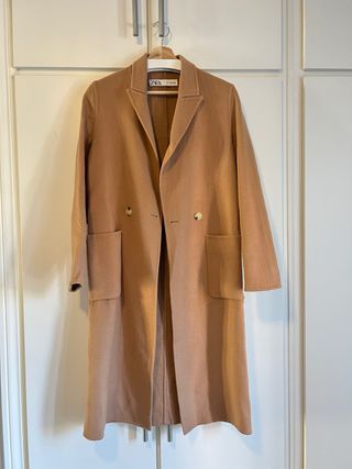 Abrigo Zara Lana Marrón Talla XS