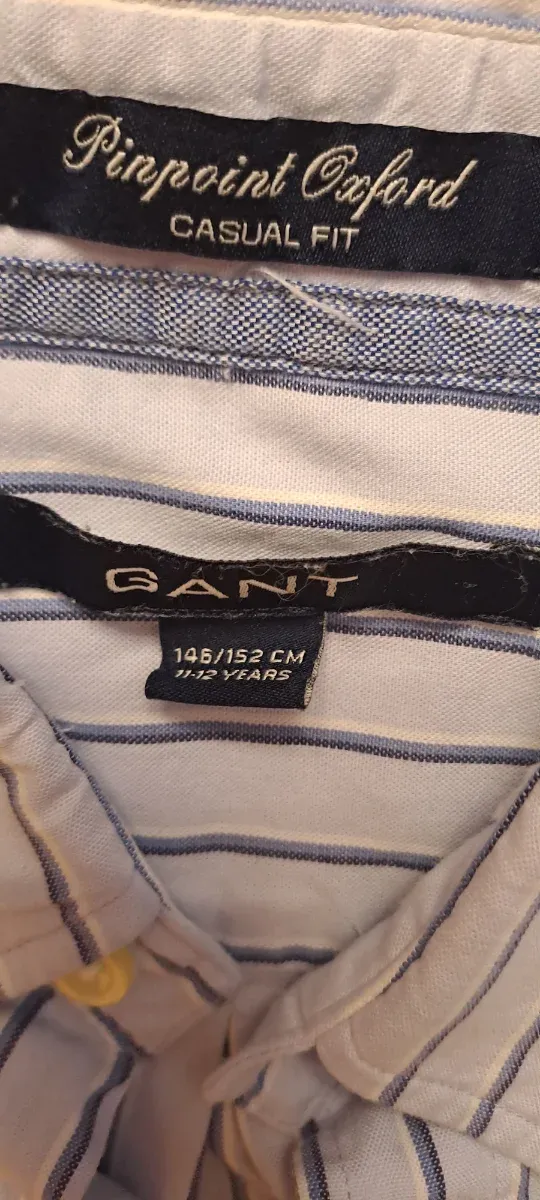 Camisa niño GANT rayas azul y blanco