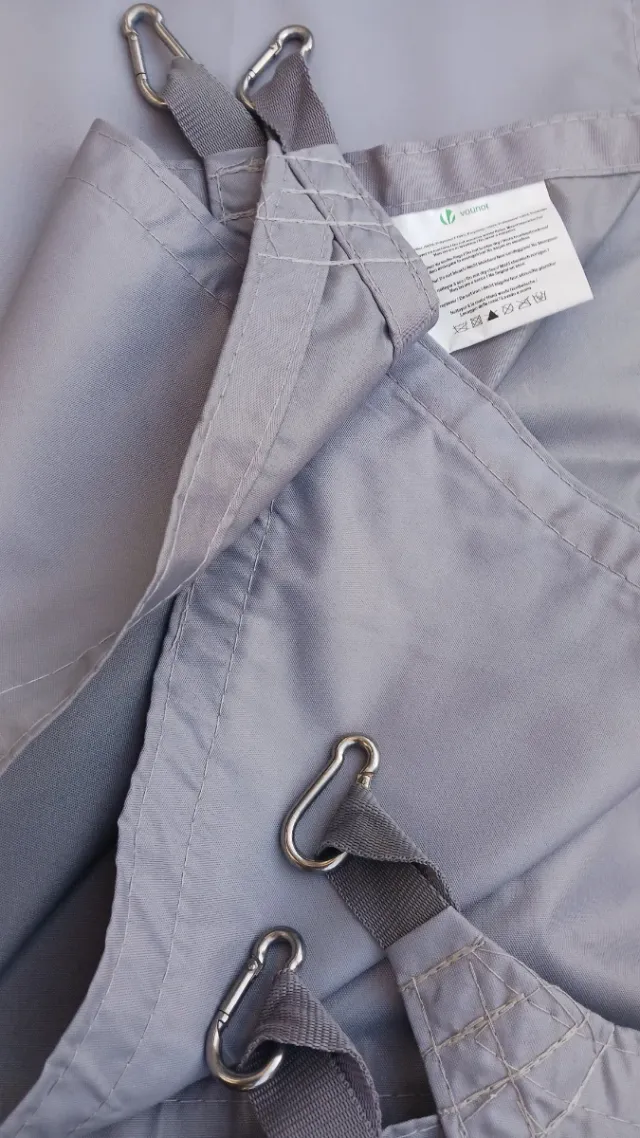 Vela de sombra gris. Carpa, toldo, vela 3×2 mts.