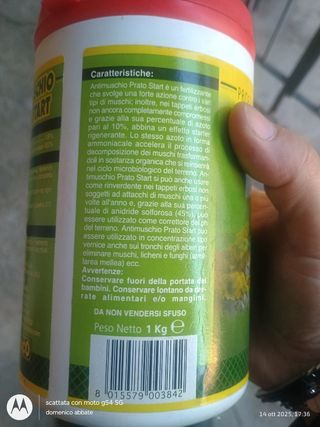 Concime OROVERDE solfato ferroso 1 kg Antimuschio