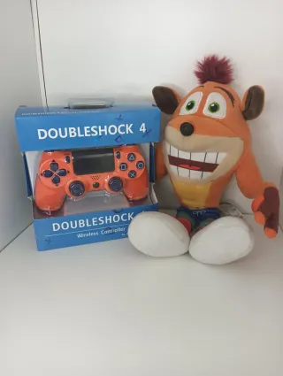 Mando PS4 Naranja + Peluche Crash Bandicoot
