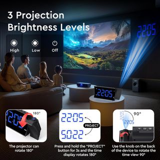 Reloj Despertador Digital Proyector Radio FM NUEVO