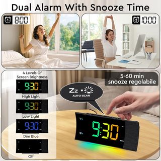 Reloj Despertador Digital Proyector Radio FM NUEVO