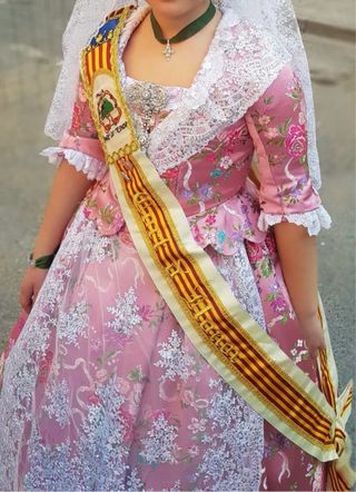 Traje de Fallera Niña Rosa