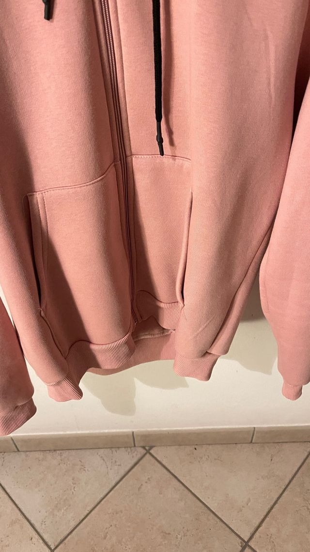 Felpa invernale con zip rosa