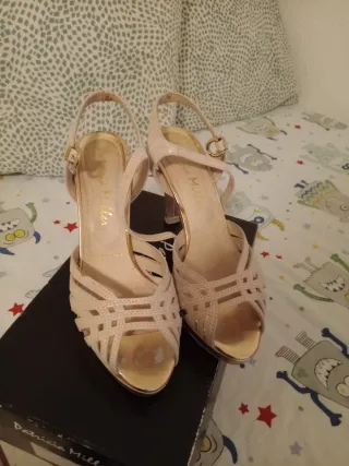 Sandalias Patricia Miller fiesta beige/doradas