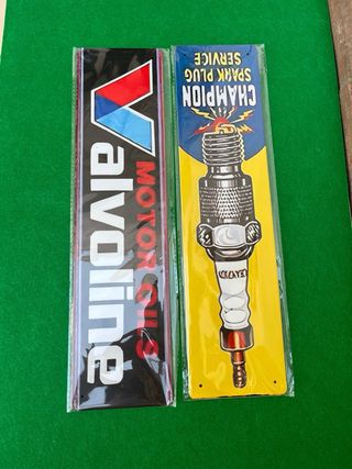 Placas metálicas Champion & Valvoline – 40x10 cm