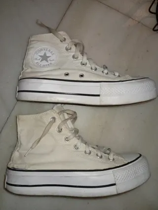 Converse plataforma blancas