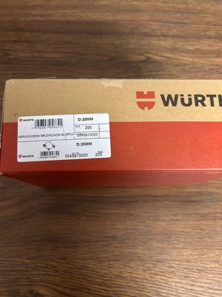 Abrazadera Zincada Würth M6 D:20MM.   unidades 200