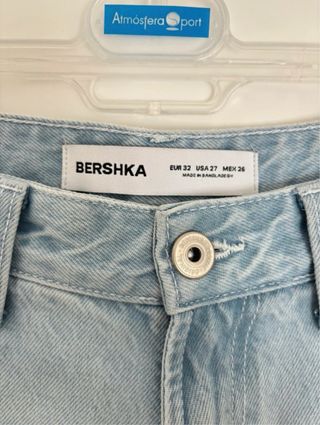 Pantalón cargo largo vaquero Bershka azul claro