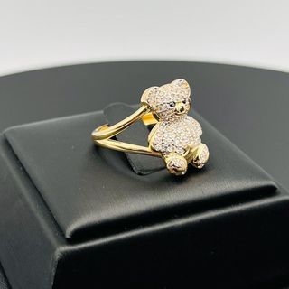 ANILLO OSO CON CIRCONITAS BLANCO 18K