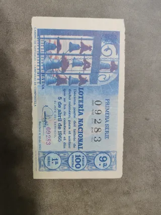 Biglietto della lotteria nazionale 1965