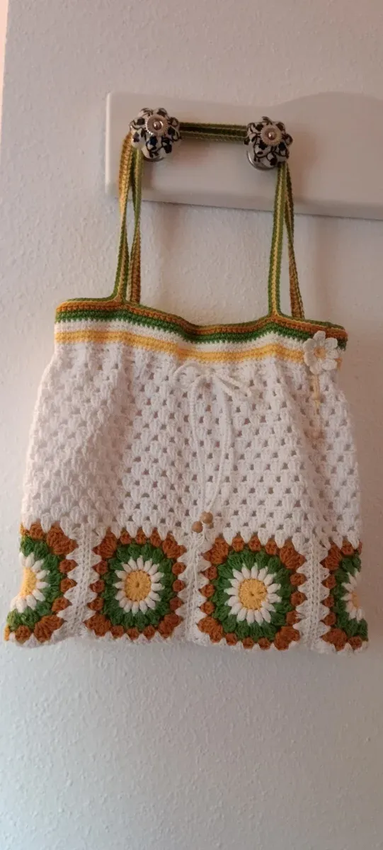 Bolso Crochet Hecho a Mano Forrado