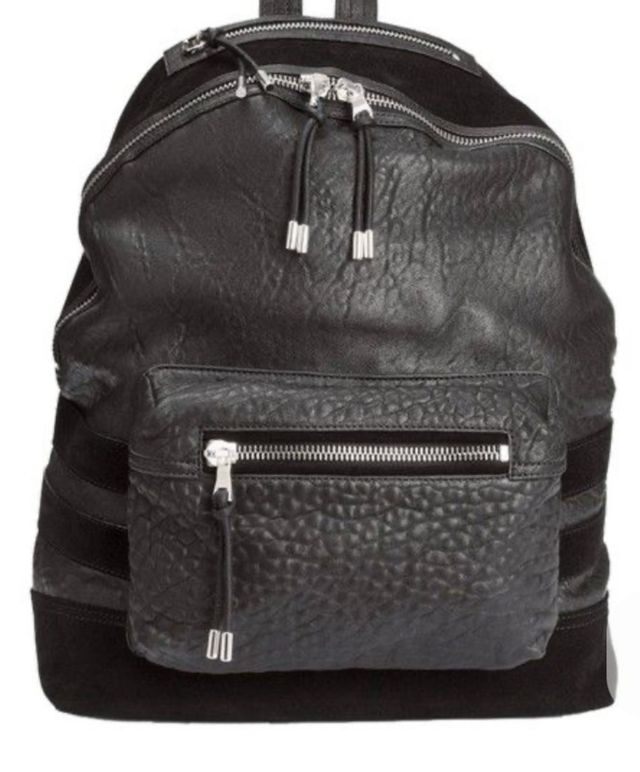 Mochila H&M Balmain Negra Piel y Ante