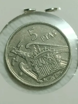 5 Pesetas 1957, estrella 62.