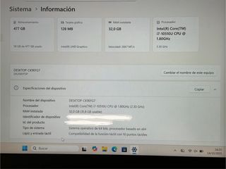 Lenovo i7 32GB RAM 512GB NVMe Táctil