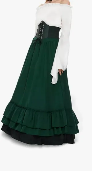 Disfraz Medieval Talla M 
 Verde , Negro y blanco 