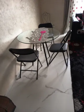 Mesa redonda cristal