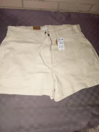 Pantalón corto beige mujer talla 56