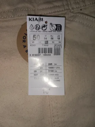 Pantalón corto beige mujer talla 56