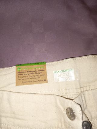 Pantalón corto beige mujer talla 56