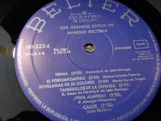 Vinilo Manolo Escobar - Grandes Éxitos