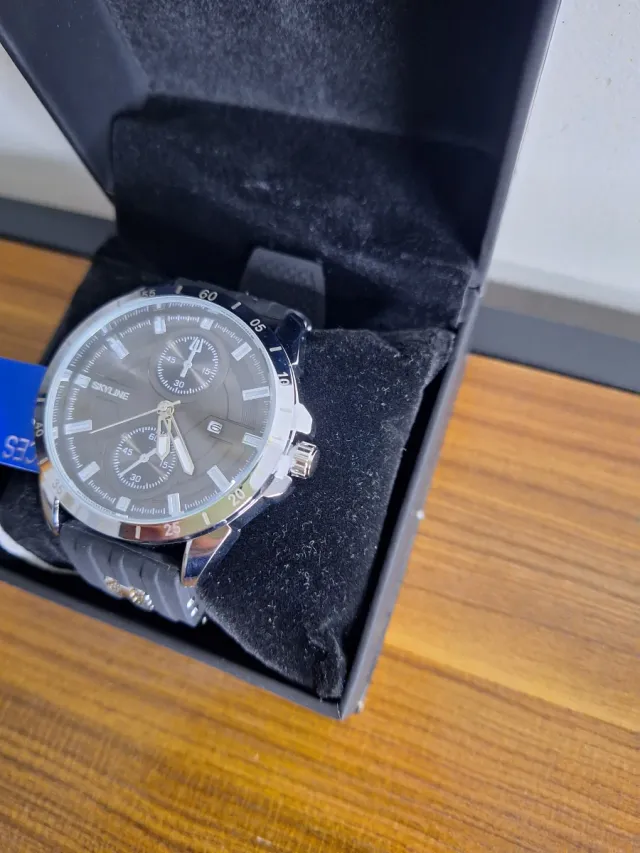 Reloj SKYLINE Negro/marron y Plateado